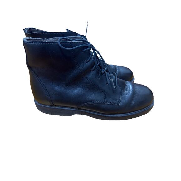 LL BEAN Women’s Black Leather Combat Lace Up Boots Size 9 - Picture 5 of 8